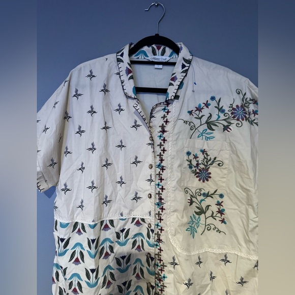 Coldwater Creek Multicolor Embroidered Button Down Shirt - Picture 4 of 8